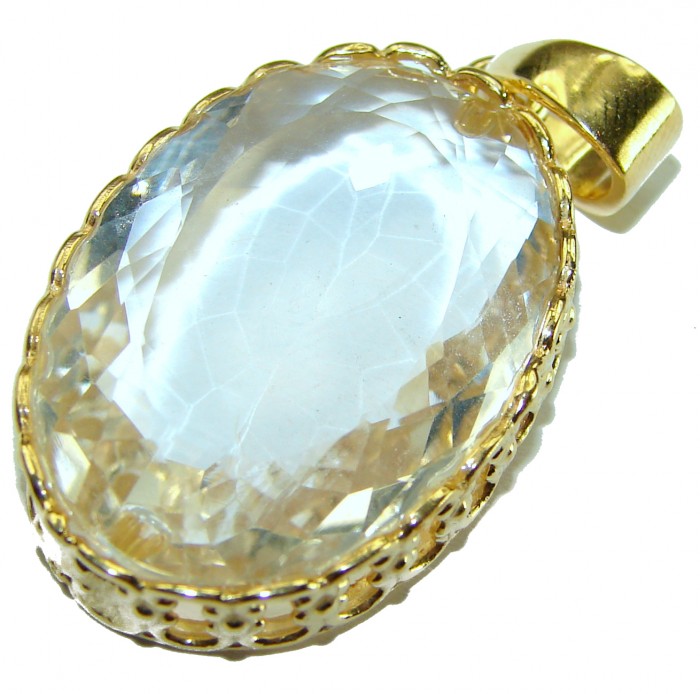 15.3 carat Lemon Quartz .925 Sterling Silver handcrafted pendant - photo 2