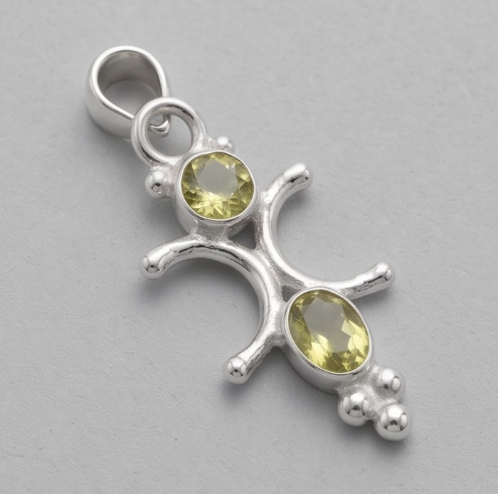 Victoria Authentic 3.0 carat Brazilian Citrine Silver handcrafted Statement Pendant - photo 2
