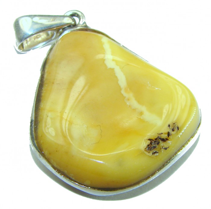 Butterscotch Baltic Amber .925 Sterling Silver handmade Pendant - photo 1