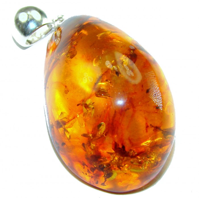 Vintage Beauty authentic Baltic Amber .925 Sterling Silver handcrafted pendant - photo 1