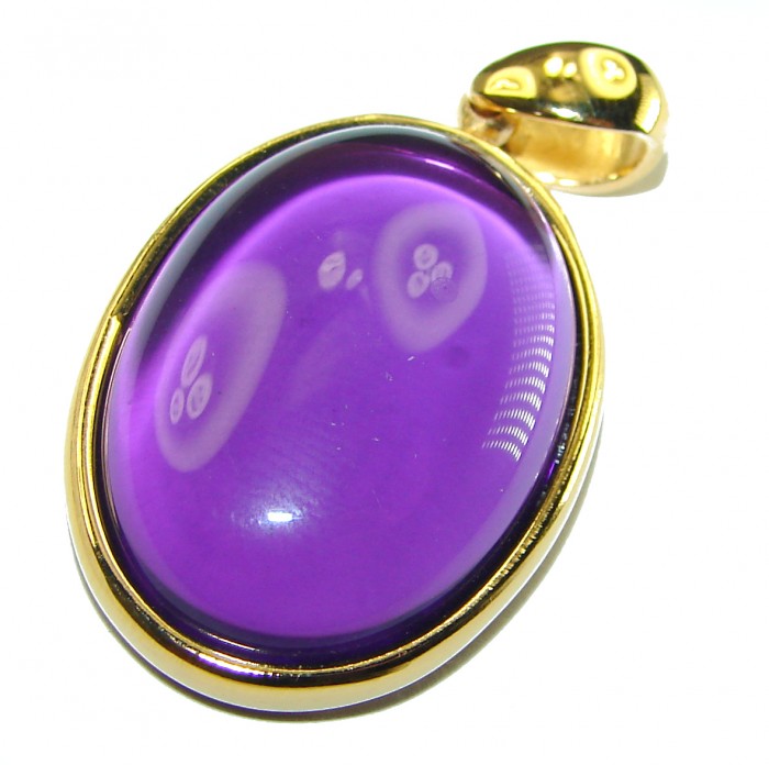 Vintage Design Amethyst 14K Gold over .925 Sterling Silver handcrafted Pendant - photo 2