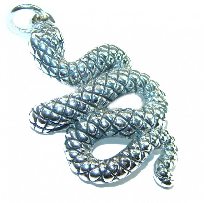 Boa Snake Marcasite .925 Sterling Silver Bali made Pendant - photo 3