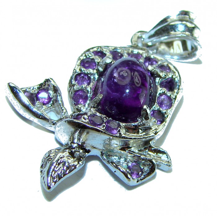 4.5 carat Amethyst .925 Sterling Silver handcrafted Pendant - photo 3