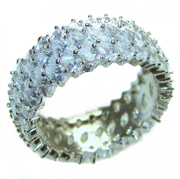 Radiant Femininity White Topaz .925 Sterling Silver handcrafted ring size 7 - photo 3