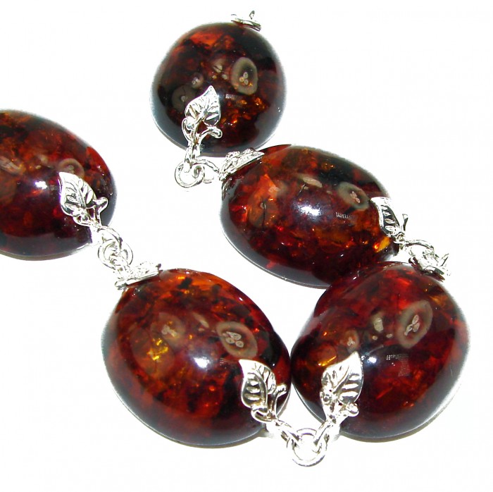 Beautiful multicolor Amber .925 Sterling Silver handcrafted Bracelet - photo 2