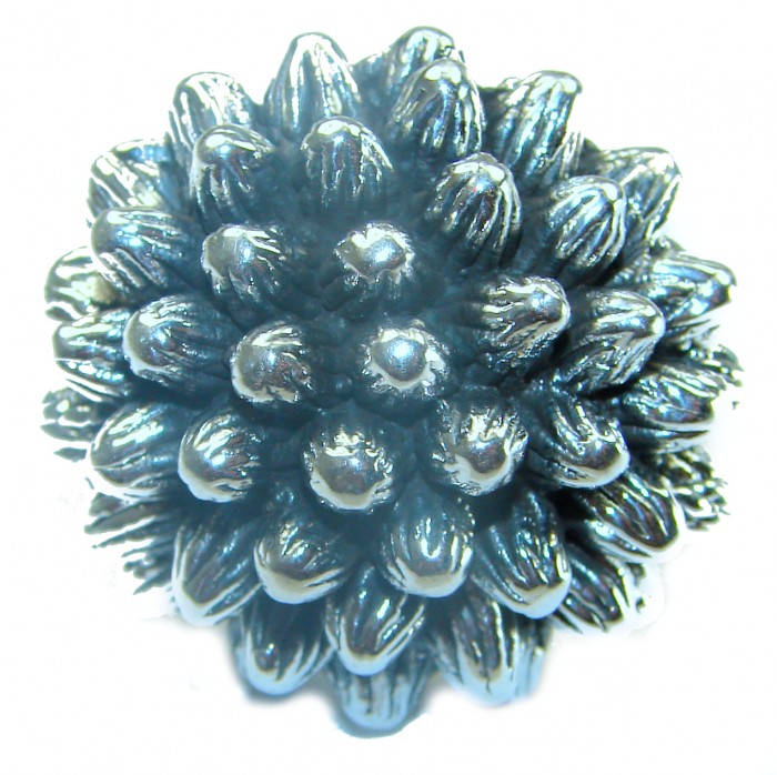 Large Flower Bali made .925 Sterling Silver handcrafted Ring s. 6 - photo 2