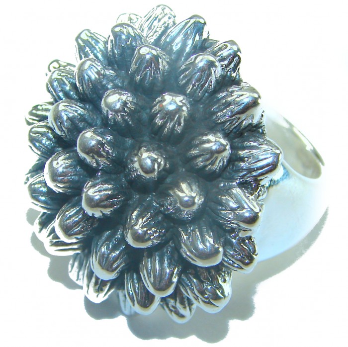 Large Flower Bali made .925 Sterling Silver handcrafted Ring s. 6 - photo 1