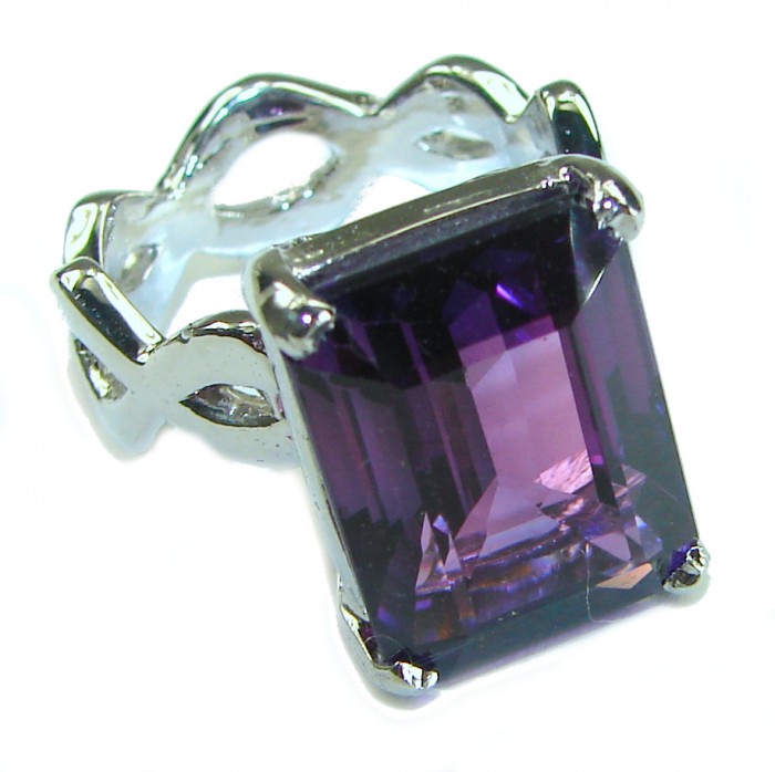 Purple Garden Amethyst .925 Sterling Silver Handcrafted Ring size 6 - photo 3