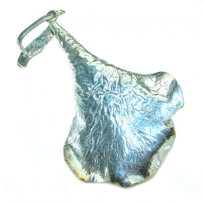 Prehistoric authentic Baltic Amber 2 tones .925 Sterling Silver handcrafted pendant - photo 2