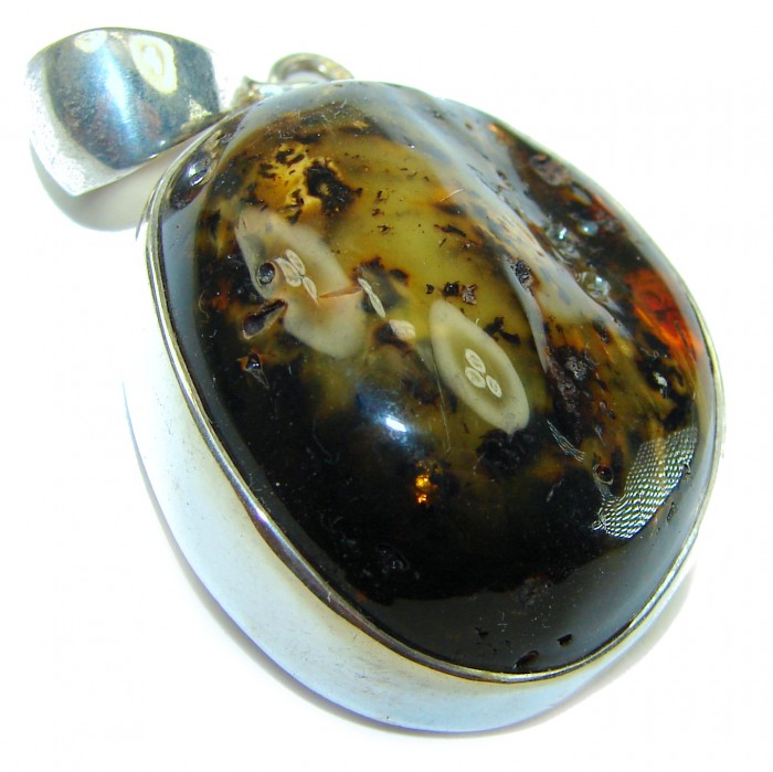 Vintage Beauty authentic Baltic Amber .925 Sterling Silver handcrafted pendant - photo 1