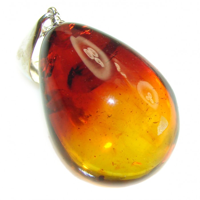Vintage Beauty authentic Baltic Amber .925 Sterling Silver handcrafted pendant - photo 1