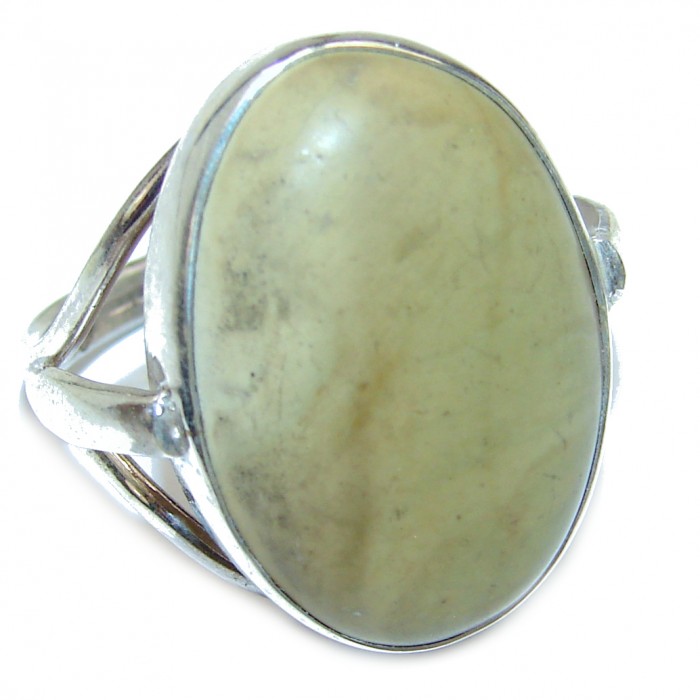 Sea Sediment Jasper .925 Sterling Silver handmade ring size 8 1/4 - photo 1