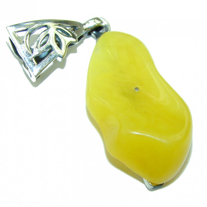 Butterscotch Baltic Amber .925 Sterling Silver handmade Pendant - photo 2