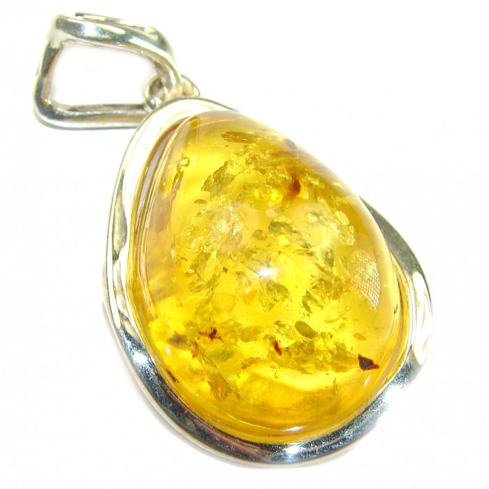 Vintage Beauty authentic Baltic Amber .925 Sterling Silver handcrafted pendant - photo 1