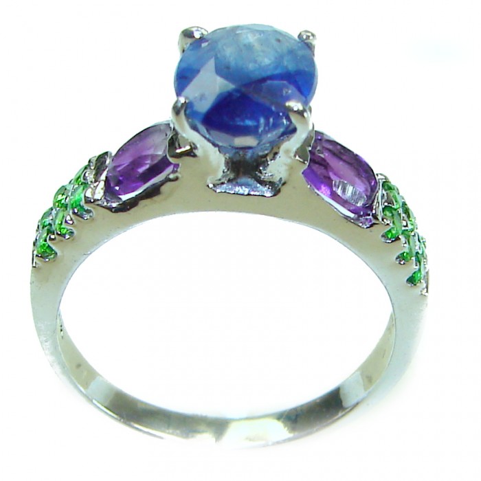 4.5 carat Yellow Sapphire .925 Sterling Silver handcrafted ring; s. 8 - photo 2