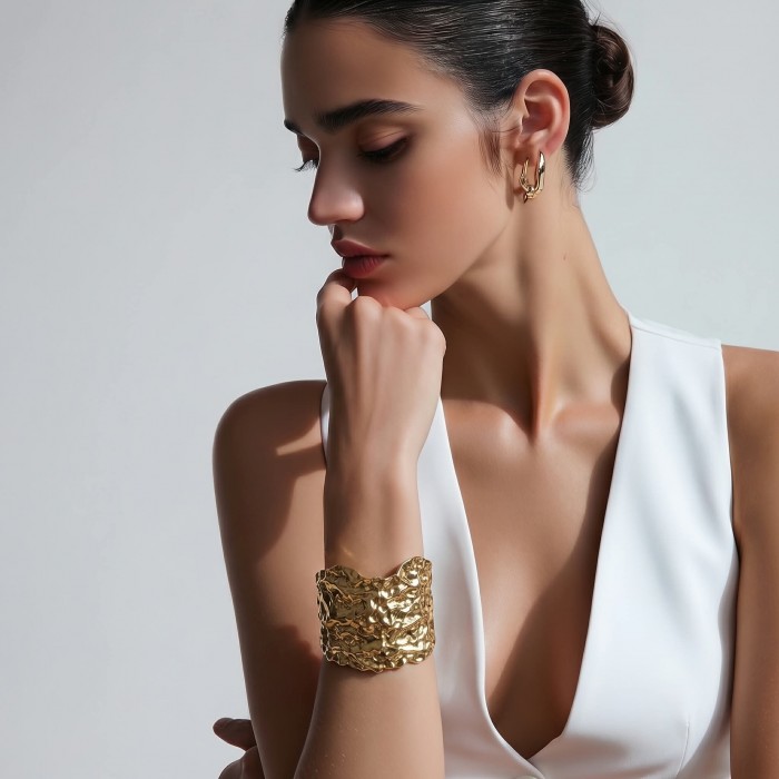 Precious Natural Golden Waves Women bracelet - photo 1