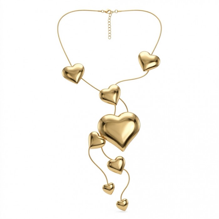 Golden Hearts Sublime natural Golden handmade FASHION Necklace - photo 3