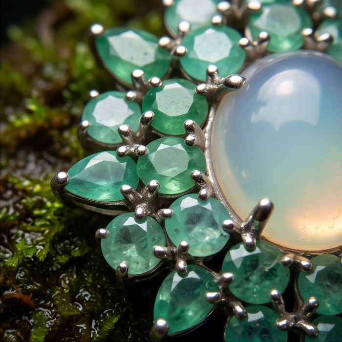 Back to Natura 24.7 carat Brazilian ROSE QUARTZ Emerald Rhodium over .925 Sterling Silver handcrafted pendant - photo 2