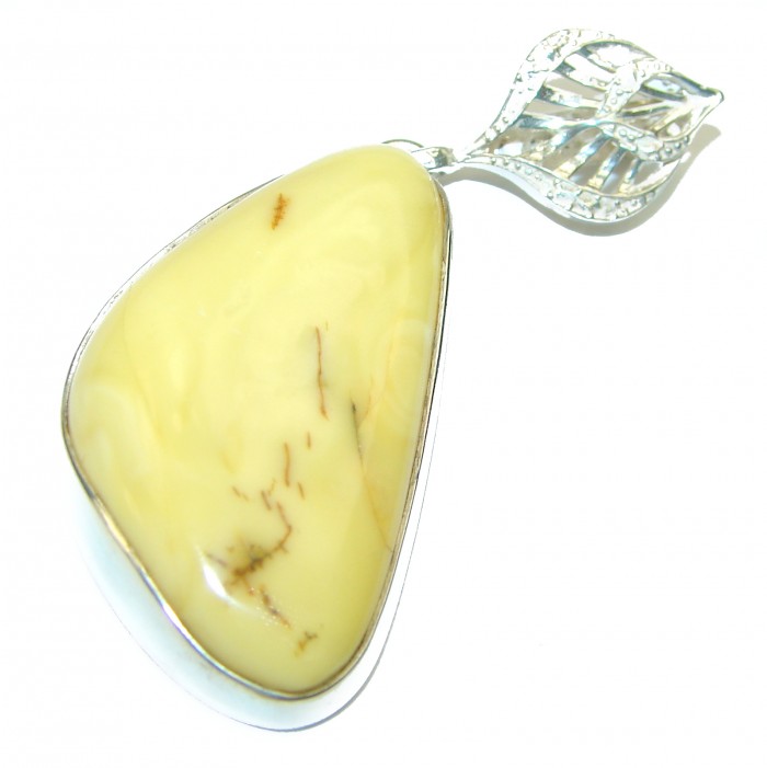 Butterscotch Baltic Amber .925 Sterling Silver handmade Pendant - photo 1