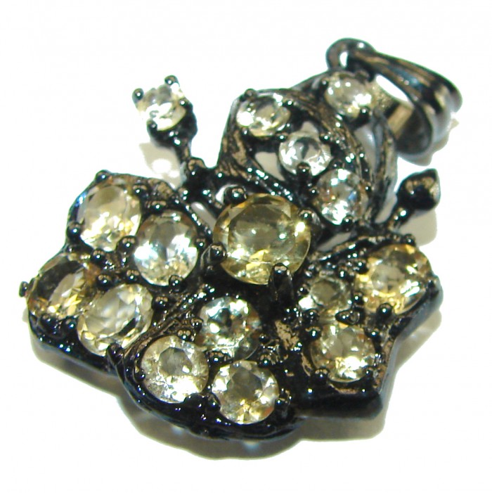 Real Beauty Citrine black rhodium over .925 Sterling Silver handcrafted Pendant - photo 3