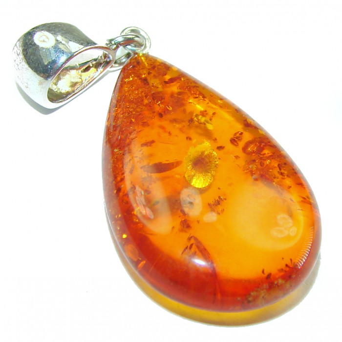 Vintage Beauty authentic Baltic Amber .925 Sterling Silver handcrafted pendant - photo 1
