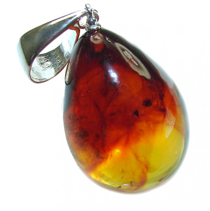 Vintage Beauty authentic Baltic Amber .925 Sterling Silver handcrafted pendant - photo 1