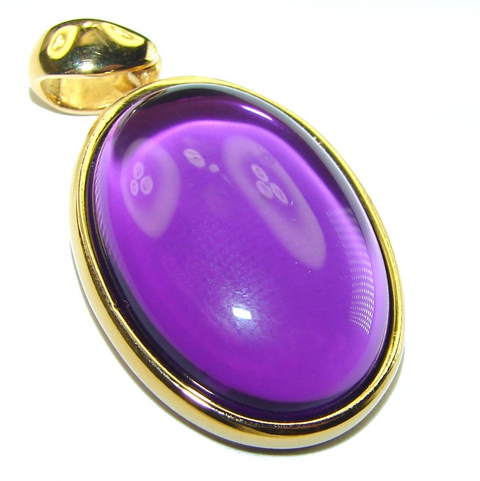 Vintage Design Amethyst 14K Gold over .925 Sterling Silver handcrafted Pendant - photo 1