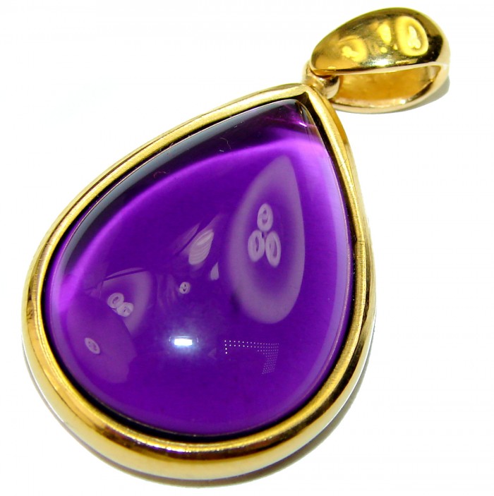 Vintage Design Amethyst 14K Gold over .925 Sterling Silver handcrafted Pendant - photo 1
