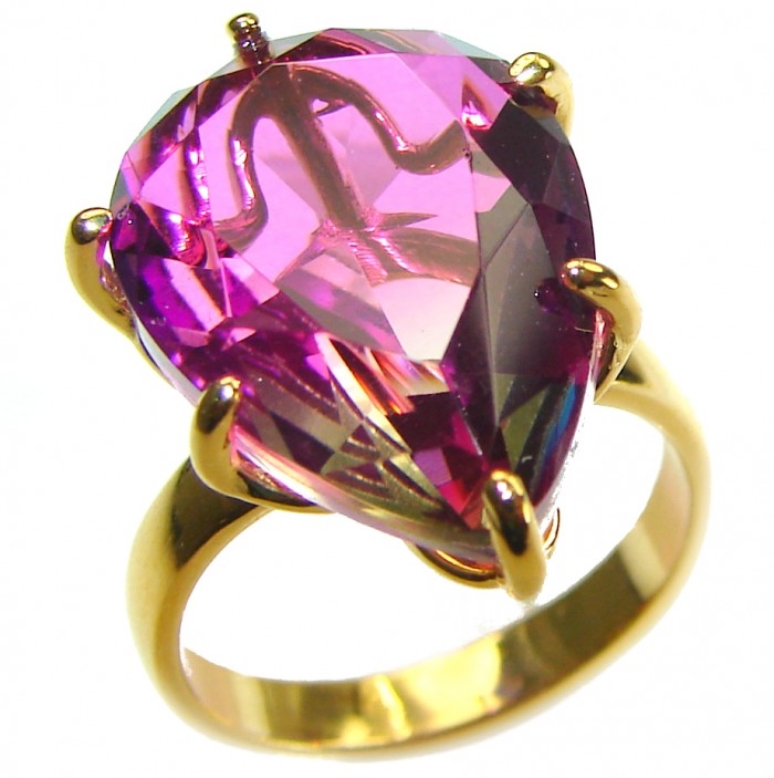 9.8 carat Brazilian Tourmaline 14K Gold over .925 Sterling Silver Perfectly handcrafted Ring s. 5 - photo 3