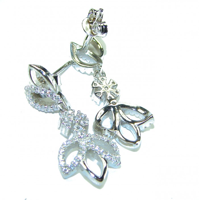 Exclusive White Topaz .925 Sterling Silver .925 Sterling Silver handcrafted Earrings - photo 1