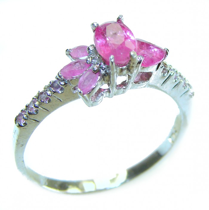 Authentic 1.5 carat Ruby .925 Sterling Silver handmade Ring s. 9 - photo 2