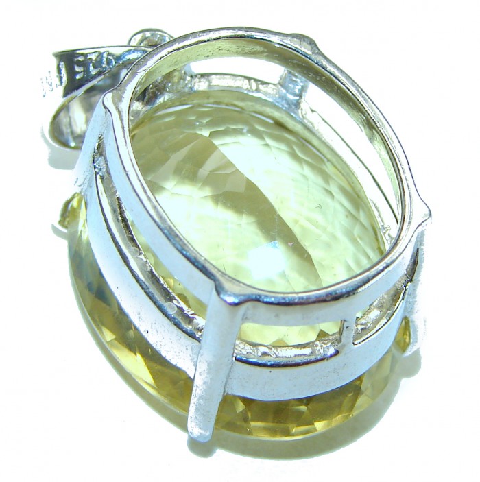 Splendid Rose cut 7.5 carat Citrine .925 Sterling Silver Handcrafted Statement pendant - photo 2