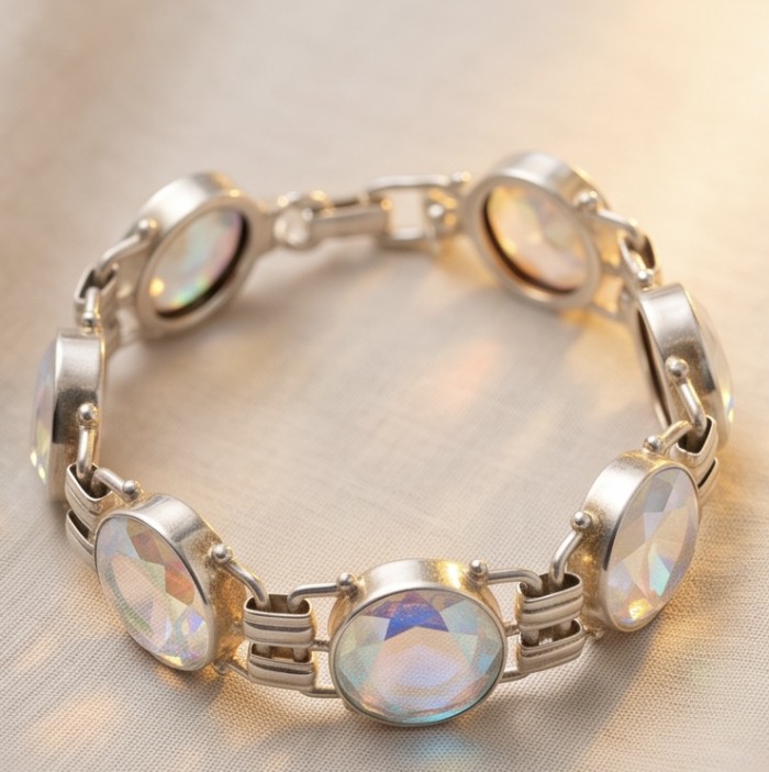 Statement Authentic 145.8 carat Mystic Topaz Silver handmade Bracelet - photo 2