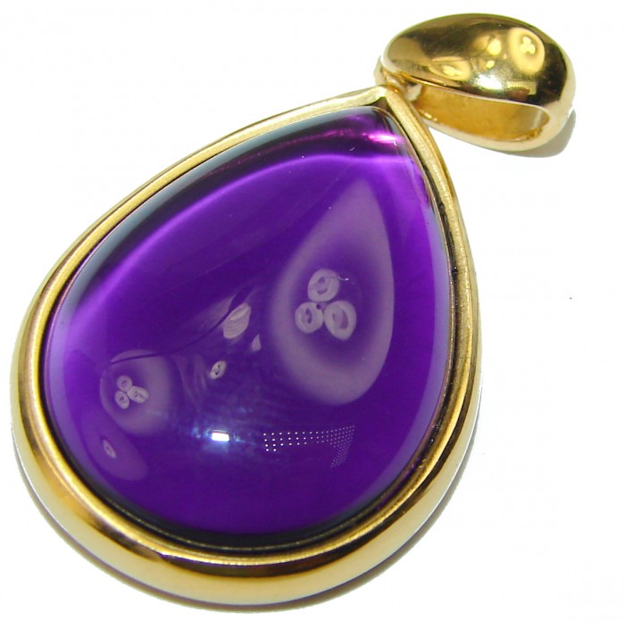 Vintage Design Amethyst 14K Gold over .925 Sterling Silver handcrafted Pendant - photo 1