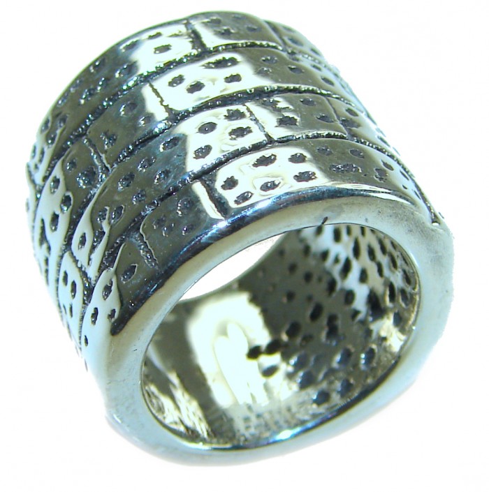 Large Bali made .925 Sterling Silver handcrafted Ring s. 5 - photo 3
