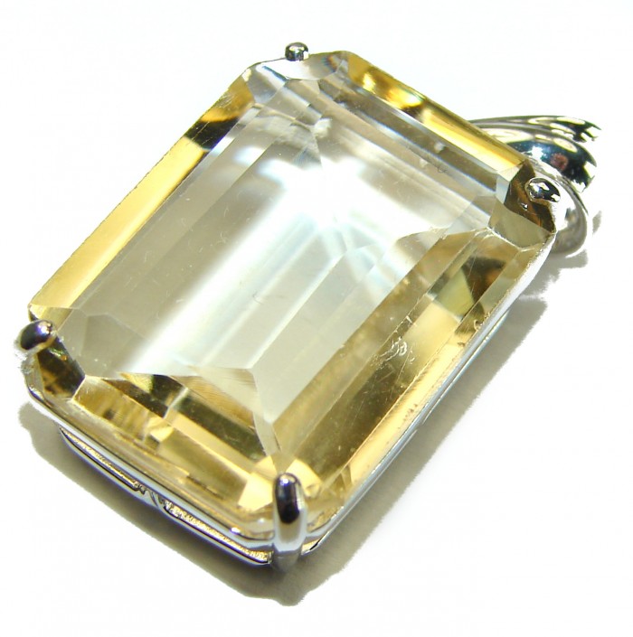 15.3 carat Lemon Quartz .925 Sterling Silver handcrafted pendant - photo 3