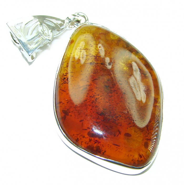 Authentic Baltic Amber .925 Sterling Silver handmade Pendant - photo 3