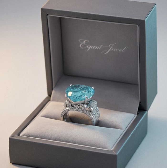 Titanic Memories - Heart 18.8 carat Green Topaz handcrafted Solid Statement Ring size 8 1/4 - photo 2