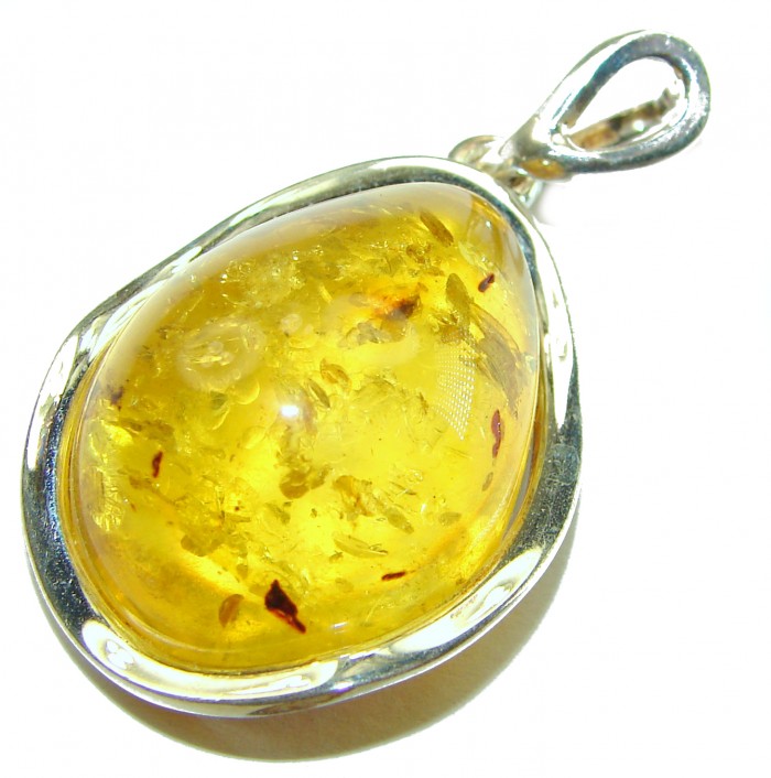 Vintage Beauty authentic Baltic Amber .925 Sterling Silver handcrafted pendant - photo 2