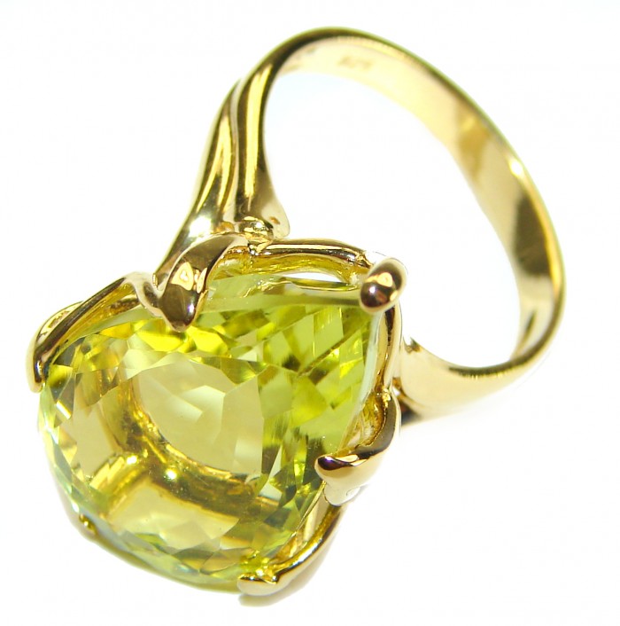 Authentic Citrine 14k Gold over .925 Sterling Silver handmade Cocktail Ring s. 6 - photo 1