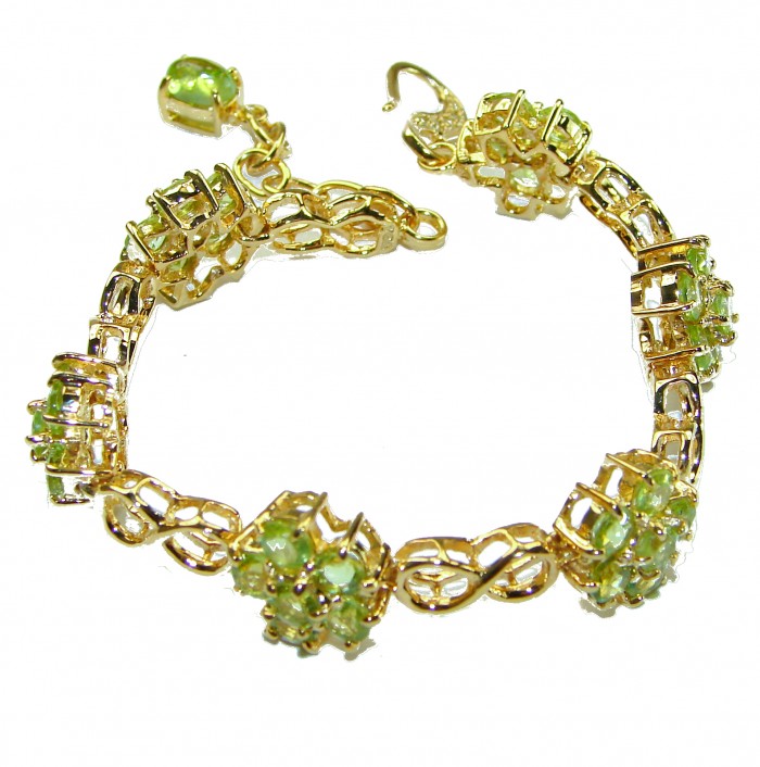 Alessia authentic Peridot 14K Gold over .925 Sterling Silver handmade Bracelet - photo 2