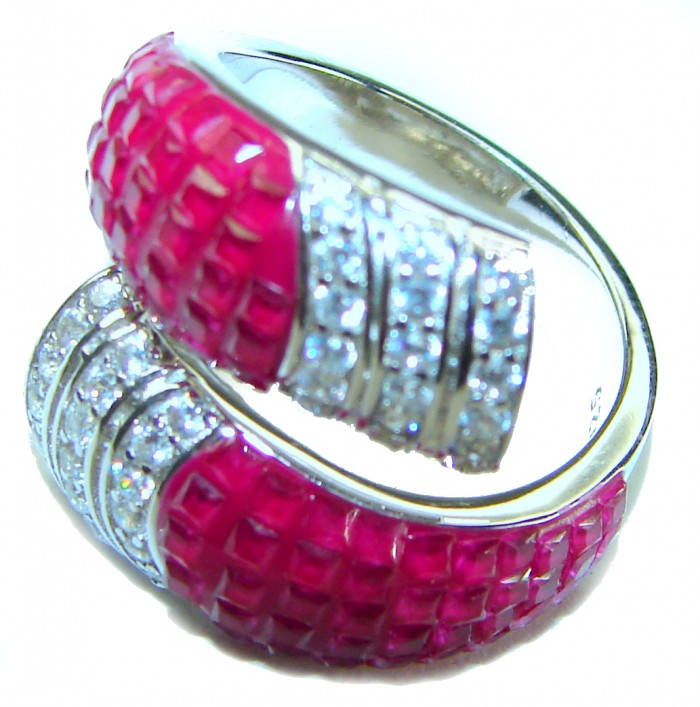 Born to Glam authentic Ruby .925 Silver handcrafted Eternity Ring s. 6 - photo 1