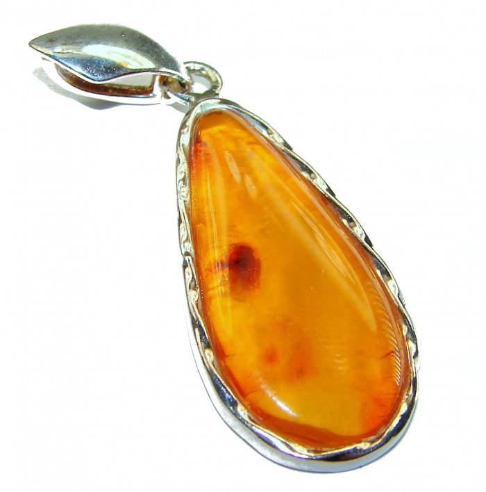 Vintage Beauty authentic Baltic Amber .925 Sterling Silver handcrafted pendant - photo 1