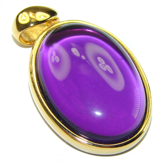 Vintage Design Amethyst 14K Gold over .925 Sterling Silver handcrafted Pendant - photo 1