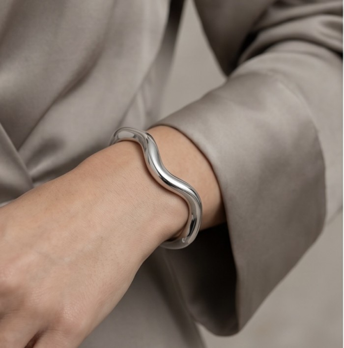 Silver Waves Vintage style Luxurious fashion Bracelet - photo 1