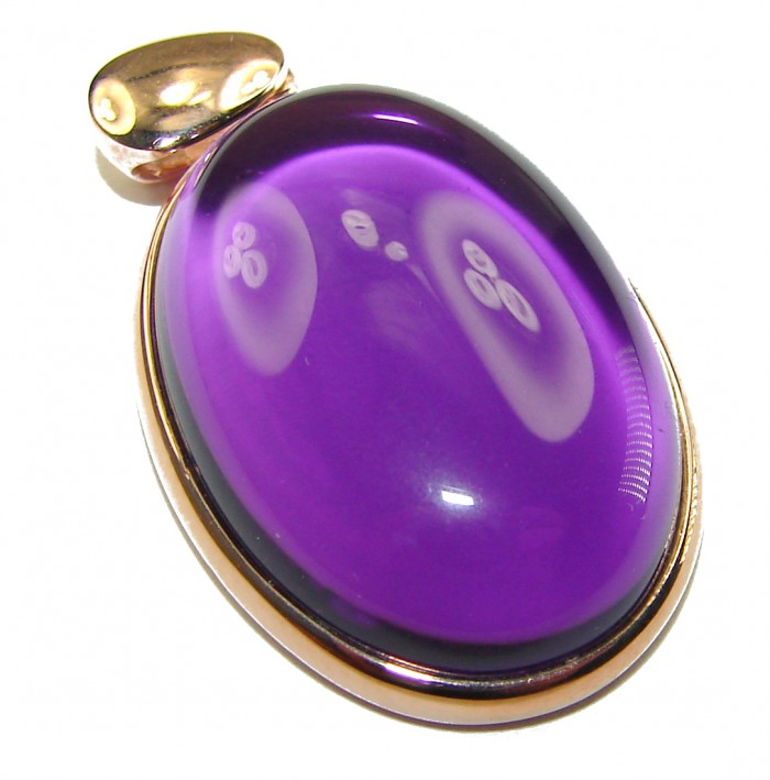 Vintage Design Amethyst 14K Gold over .925 Sterling Silver handcrafted Pendant - photo 3