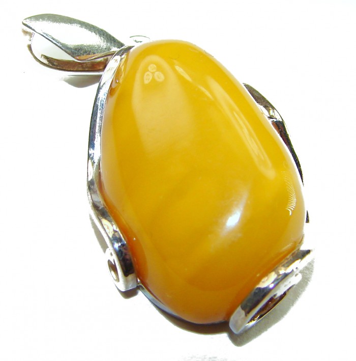 Vintage Beauty authentic Baltic Amber .925 Sterling Silver handcrafted pendant - photo 1