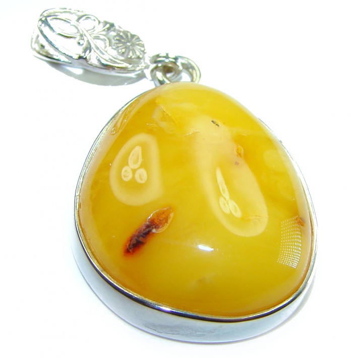 Authentic Butterscotch Baltic Amber .925 Sterling Silver beautifully handcrafted Pendant - photo 3
