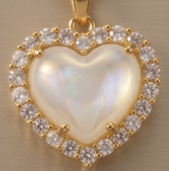 Romantica Natural 8.4 carat Blister Pearl Golden handmade necklace - photo 3