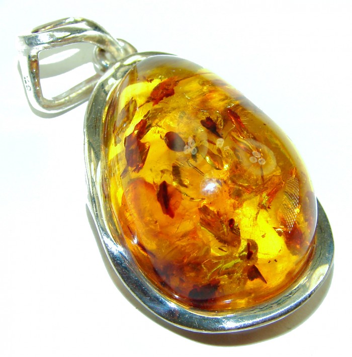 Vintage Beauty authentic Baltic Amber .925 Sterling Silver handcrafted pendant - photo 2